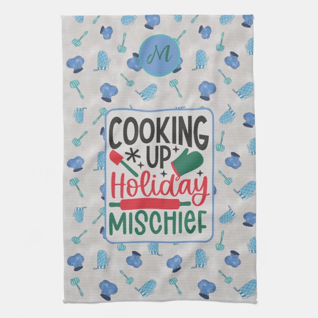 Paño De Cocina Nombre personalizado que cocina la travesura de va (Vertical)