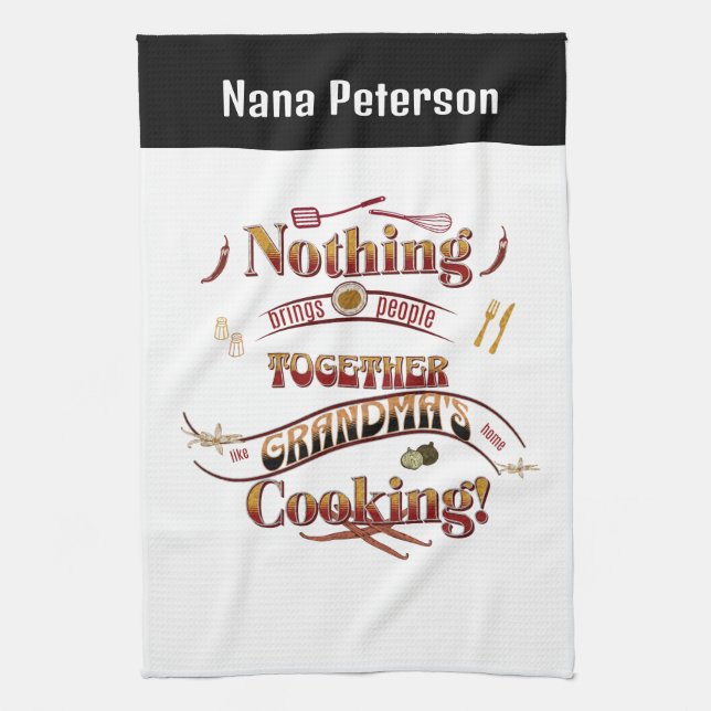 Paño De Cocina Nombre personalizado Regalo de cocina de la abuela (Vertical)
