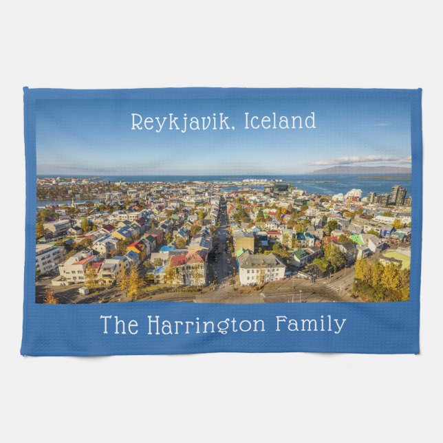 Paño De Cocina Nombre personalizado Reykjavik Islandia (Horizontal)