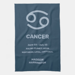 Paño De Cocina Nombre personalizado / Texto Cáncer de Rótulo Zodi