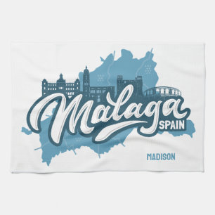 Paño De Cocina Nombre personalizado / Texto Málaga España