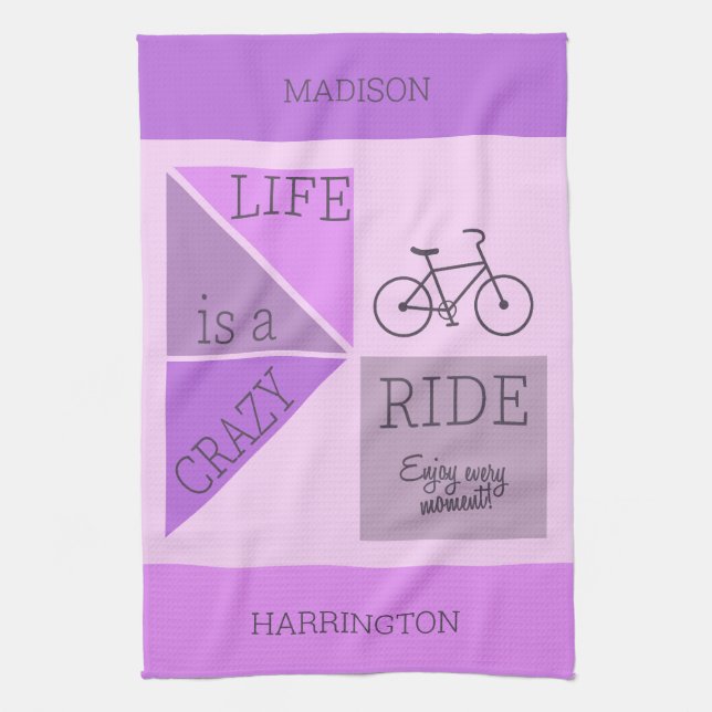 Paño De Cocina Nombre personalizado / Vida de texto es un viaje l (Vertical)