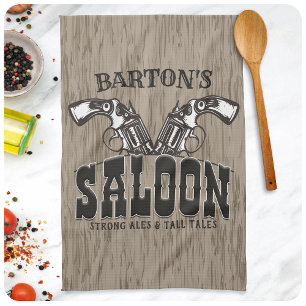 Paño De Cocina NOMBRE personalizado Wild West Gun Revolver Saloon