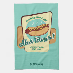 Paño De Cocina Nombre y texto personalizados Perro caliente