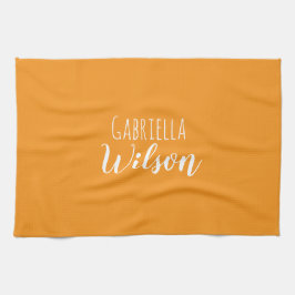 Paño De Cocina Nombres personalizados modernista naranja minimali