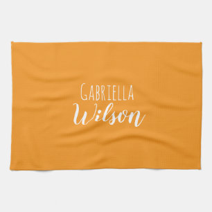 Paño De Cocina Nombres personalizados modernista naranja minimali