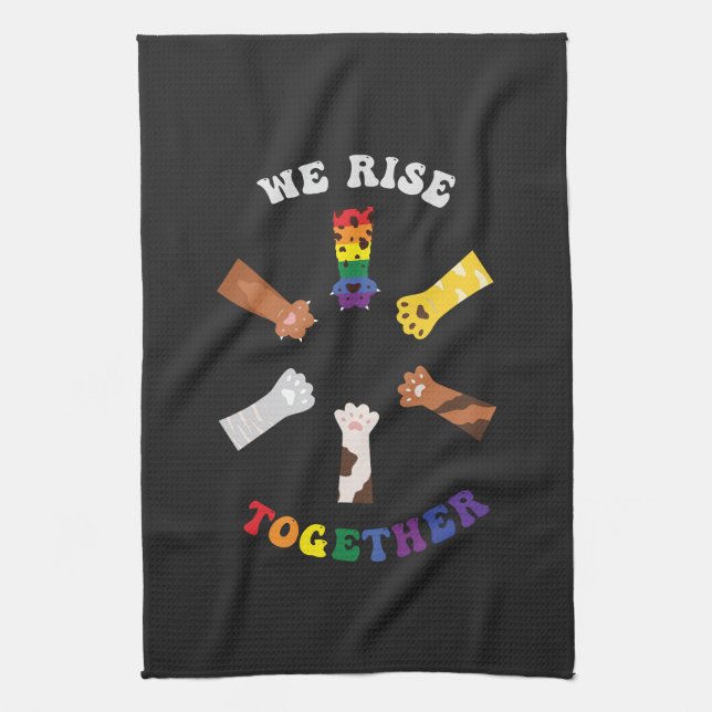 Paño De Cocina Nos alzamos juntos | Impresión de rutas | Diversid (Vertical)