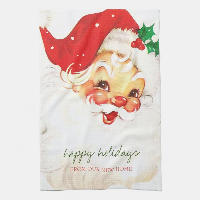 Paño De Cocina Nos hemos mudado, Santa Claus Retro (Vertical)