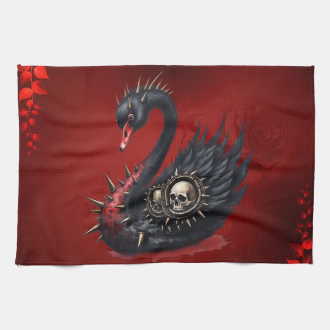 Paño De Cocina Not Your Average Swan – Spikes, Skulls & Sass.  (Horizontal)