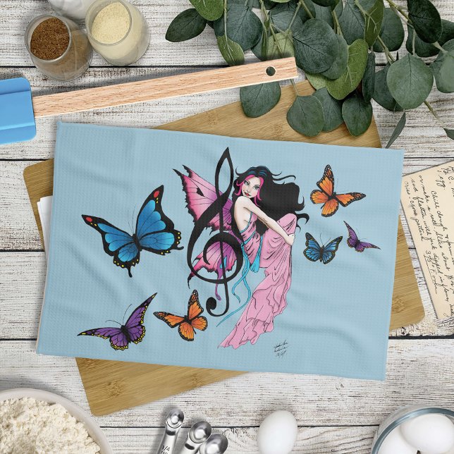 Paño De Cocina Nota de música Mariposas Fairy (Subido por el creador)