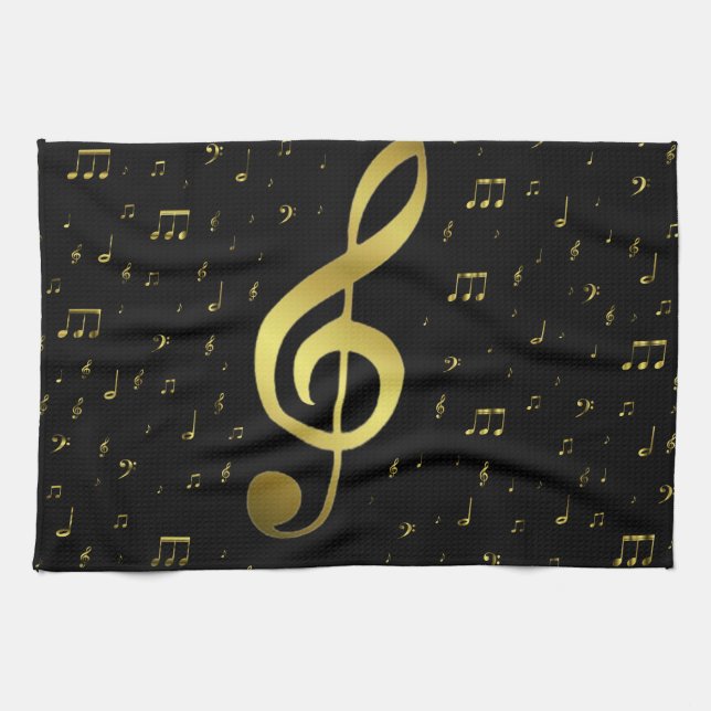 Paño De Cocina notas de oro (Horizontal)