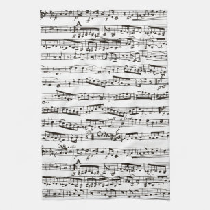 Paño De Cocina Notas musicales blancos y negros