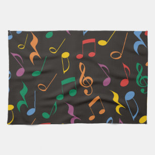 Paño De Cocina Notas Musicales Coloridas