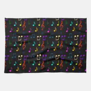 Paño De Cocina Notas Musicales Coloridas Músico Arte Nota Musical