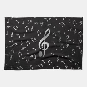 Paño De Cocina notas musicales de plata