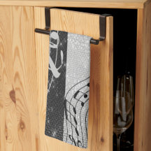 Notas musicales modernas en blanco y negro