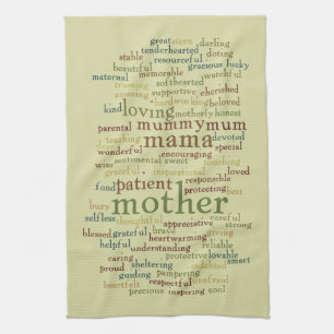 Paño De Cocina Nube de la palabra de la madre