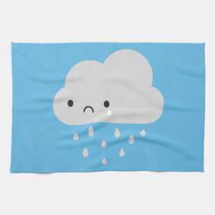 Paño De Cocina Nube de lluvia triste de Kawaii