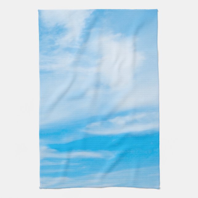 Paño De Cocina Nubes blancas de cielo azul elegante plantilla Per (Vertical)