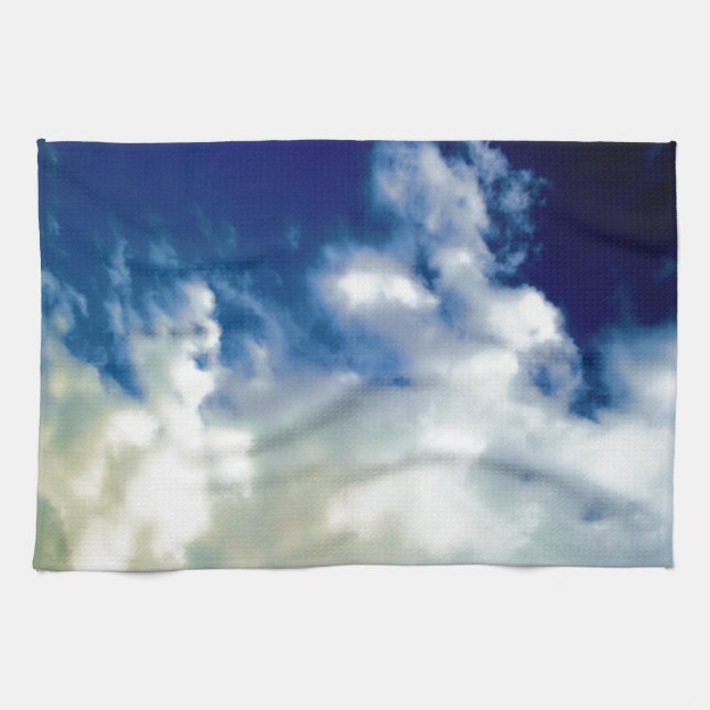 Paño De Cocina Nubes blancas y cielo azul (Horizontal)
