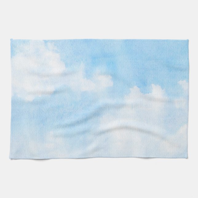 Paño De Cocina Nubes de la acuarela y fondo del cielo (Horizontal)