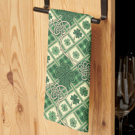 Paño De Cocina  Nudos Celtas Entrelazados y Tréboles de San Patri