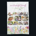 Paño De Cocina Nuestra bella Bonito familiar Wildflower 11 Foto<br><div class="desc">Toalla de cocina de flores silvestres de bonito personalizada con 11 de sus fotos favoritas y título personalizado, como "nuestra bella familia". Las fotos se muestran en formas redondeadas de rectángulo y, si tiene algún problema con la colocación, intente recortar la imagen a una forma horizontal y volver a cargarla....</div>