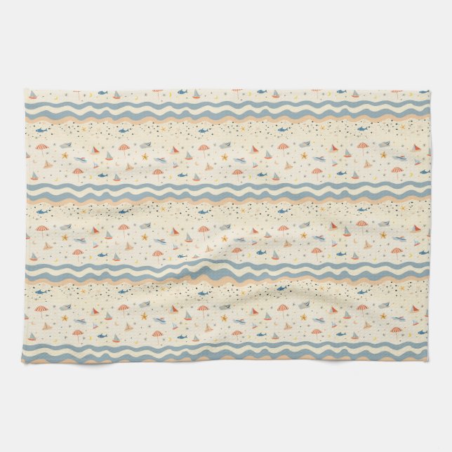 Paño De Cocina Nuestros Recuerdos Del Océano Perdurarán (Horizontal)
