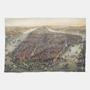 Paño De Cocina Nueva York antigua, Manhattan, puente de Brooklyn