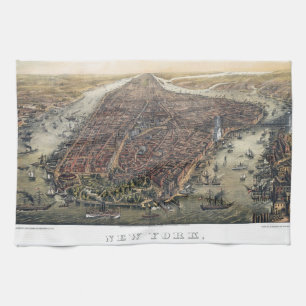 Paño De Cocina Nueva York antigua, Manhattan, puente de Brooklyn