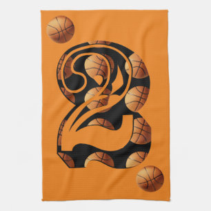 Paño De Cocina Número dos de baloncesto,