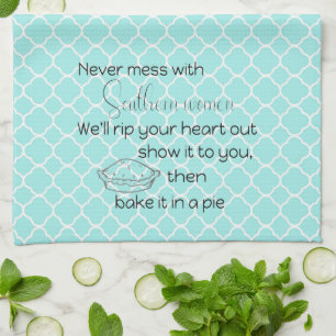 Paño De Cocina Nunca te metas con la cocina Personalizado Aqua