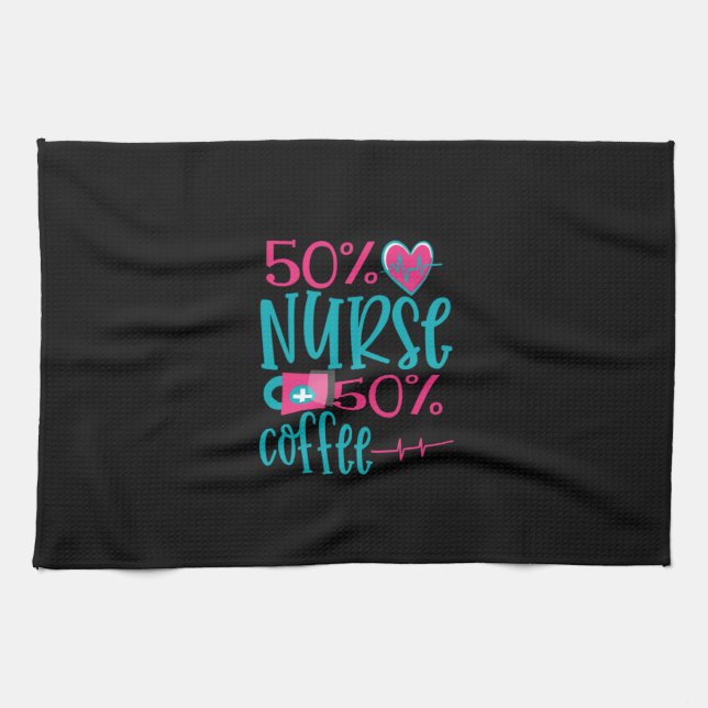 Paño De Cocina Nurse Gift | 50 Enfermeras 50 Café (Horizontal)