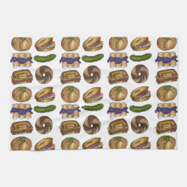 Paño De Cocina NYC Judía Deli Food Pickle Blintz Bagel Knish Lox