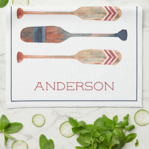Paño De Cocina Oars de playa náutica costera personalizados