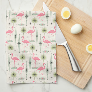 Paño De Cocina Oasis atómico con flamencos rosas