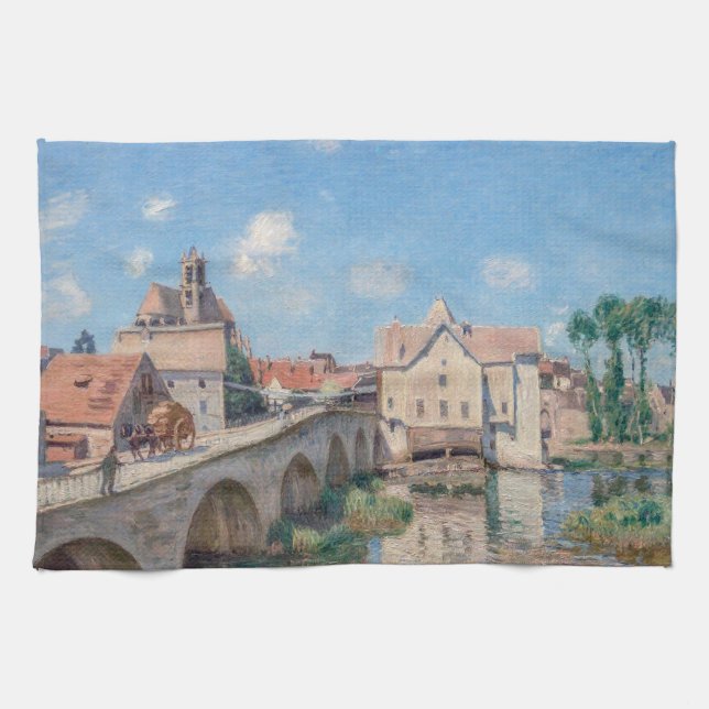 Paño De Cocina Obra de arte de Alfred Sisley - Le Pont de Moret (Horizontal)