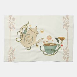 Paño De Cocina Obra gráfica, tiempo de té beige