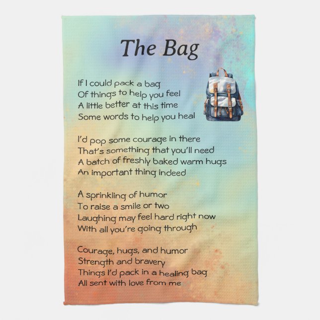 Paño De Cocina Obtener poema (Vertical)