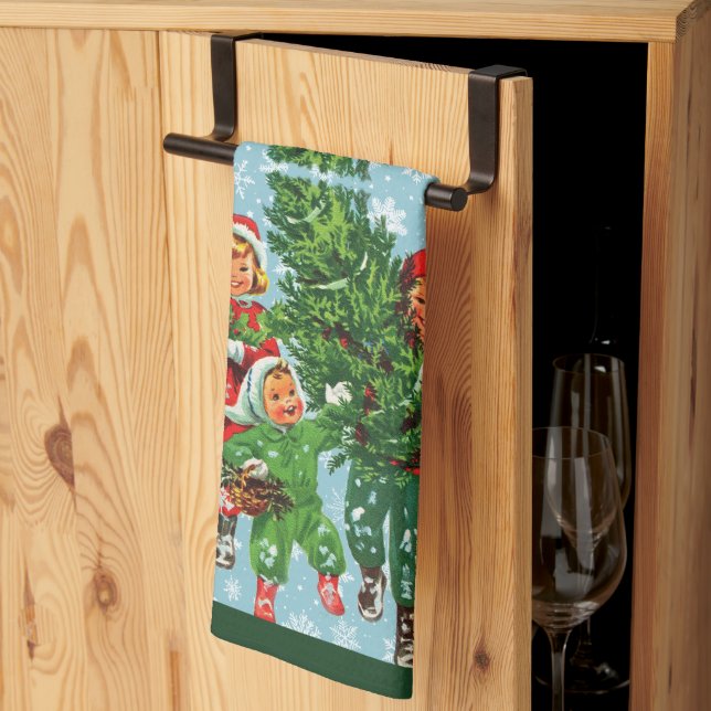 Paño De Cocina Obteniendo el árbol de Navidad (Pliegue de tercios)