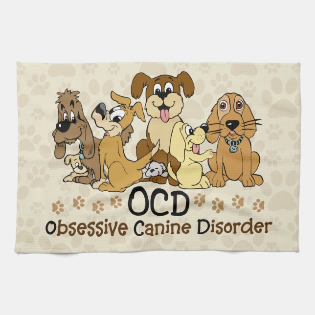 Paño De Cocina OCD Trastorno obsesivo canino (Horizontal)