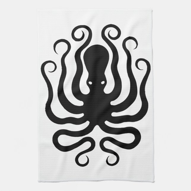 Paño De Cocina Octopus, diseño griego de relieve (Vertical)