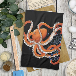 Paño De Cocina Octopus henna