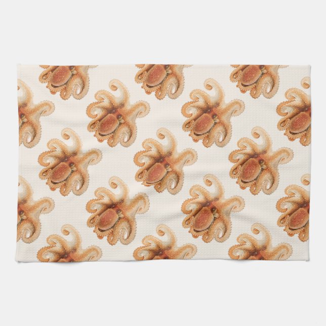 Paño De Cocina Octopus Salutii, Animales Acuáticos Marinos (Horizontal)