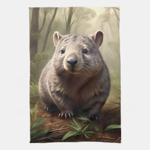 Paño De Cocina "Oculto en el Bush: un wombat australiano salvaje"
