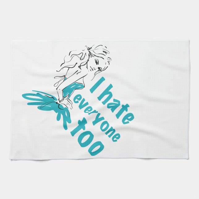 Paño De Cocina Odio a todos también (Horizontal)