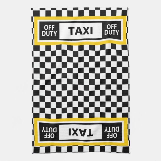 Paño De Cocina Off Duty Taxi Driver New York Yellow Cab (Vertical)
