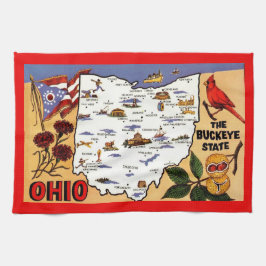 Paño De Cocina  Ohio Buckeye State Postcard