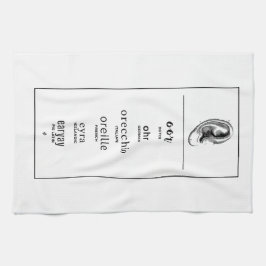 Paño De Cocina Oído en diferentes idiomas