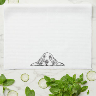 Paño De Cocina ojos de perrito simple blanco negro